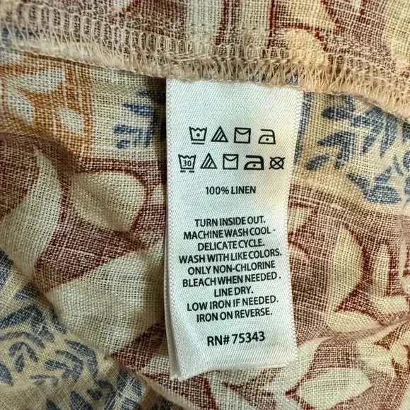 Sigrid Olsen | 100% Linen Multi Patchwork Floral Short Sleeve Tee (1X) - Picture 5 of 5